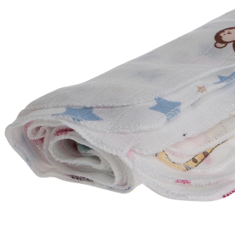 

10pcs Baby Infant Towel 28*28cm Muslin Towel Handkerchiefs Two Layers Wipe Towel GXMB