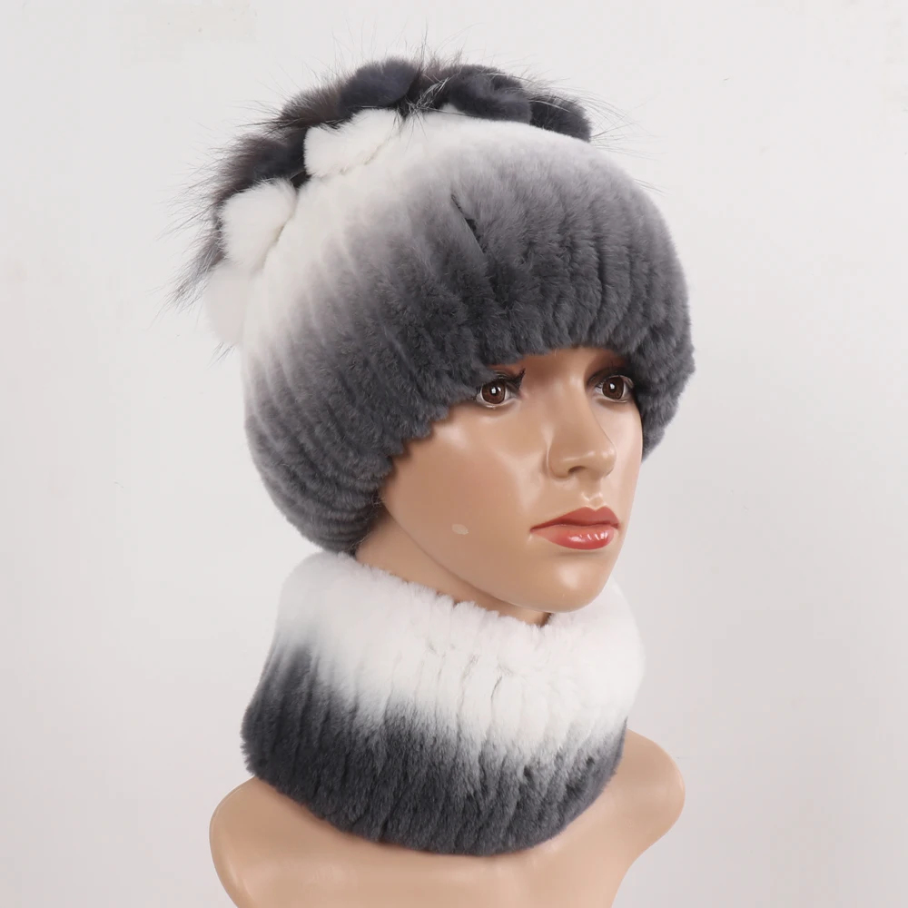 Новый стиль женская вязаная меховая шапка ушанка с маской для глушитель