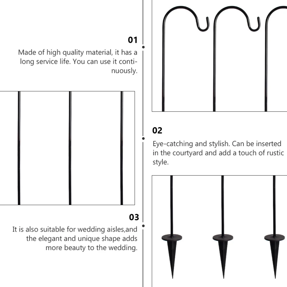 

2 Pcs Outdoor Shepherd Hooks In-Ground Shepherds Hook Lantern Hook Holder