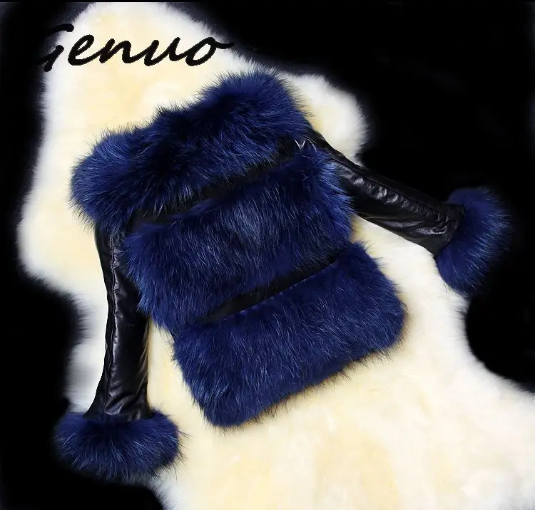 Натуральная зимняя женская куртка из искусственной кожи с искусственным мехом