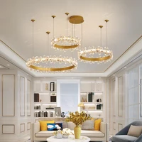 modern crystal chandelier warm romantic personality creative living room dining room northern round light luxury chandelier