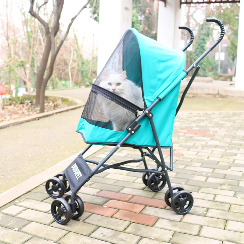 

Folding Portable Pet Cart Teddy Cat Stroller Walking Dog Shopping Mall Out of The Car Four-wheeled