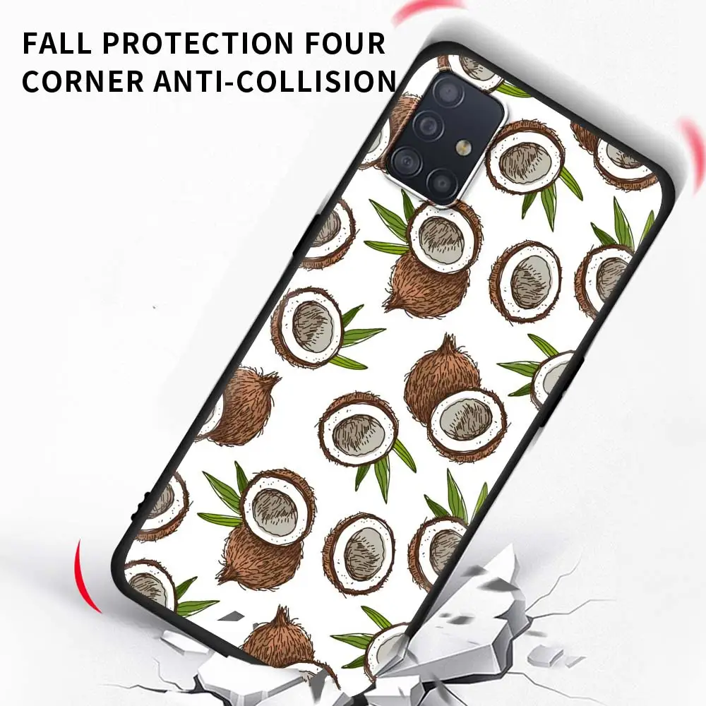 

Silicone Cover for Samsung Galaxy A51 A71 A21s A31 A41 A12 A01 M31 M51 M30s Soft Phone Case Tpu Coque Fruit Cherry Peach