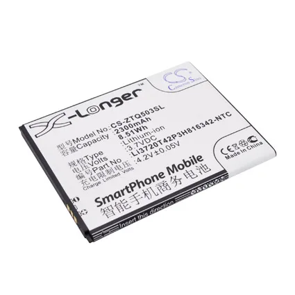 

CS 2300mAh / 8.51Wh battery for ZTE Q503C, Q503U, U968 Li3720T42P3H816342, Li3720T42P3H816342-NTC