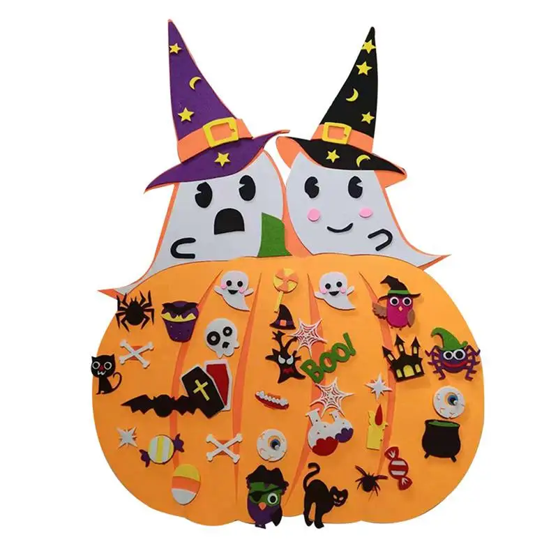 

Фетровое украшение «сделай сам» на Хэллоуин, фетровое украшение на стену в виде тыквы для Хэллоуина, подвесное украшение на стену для вечер...