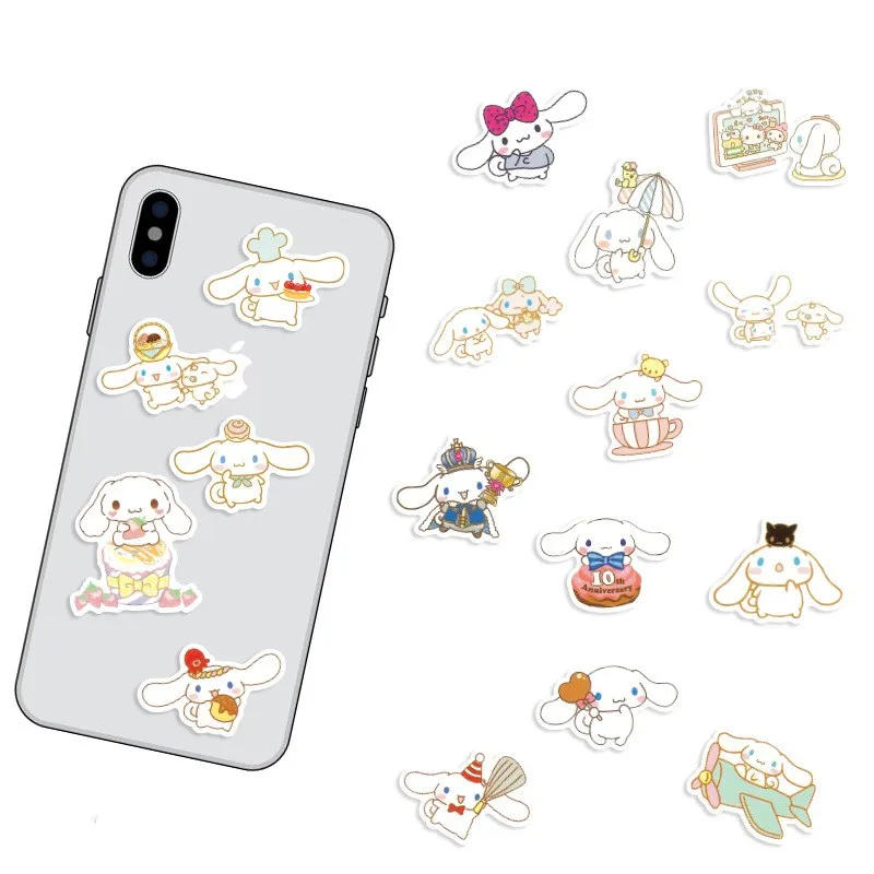 Cinnamoroll Kawaii-pegatinas de perro de dibujos animados para monopat&iacute;n, nevera, tel&eacute;fono, guitarra, motocicleta, calcoman&iacute;a cl&aacute;sica de Anime, juguetes de pegatinas, 40 Uds.-3