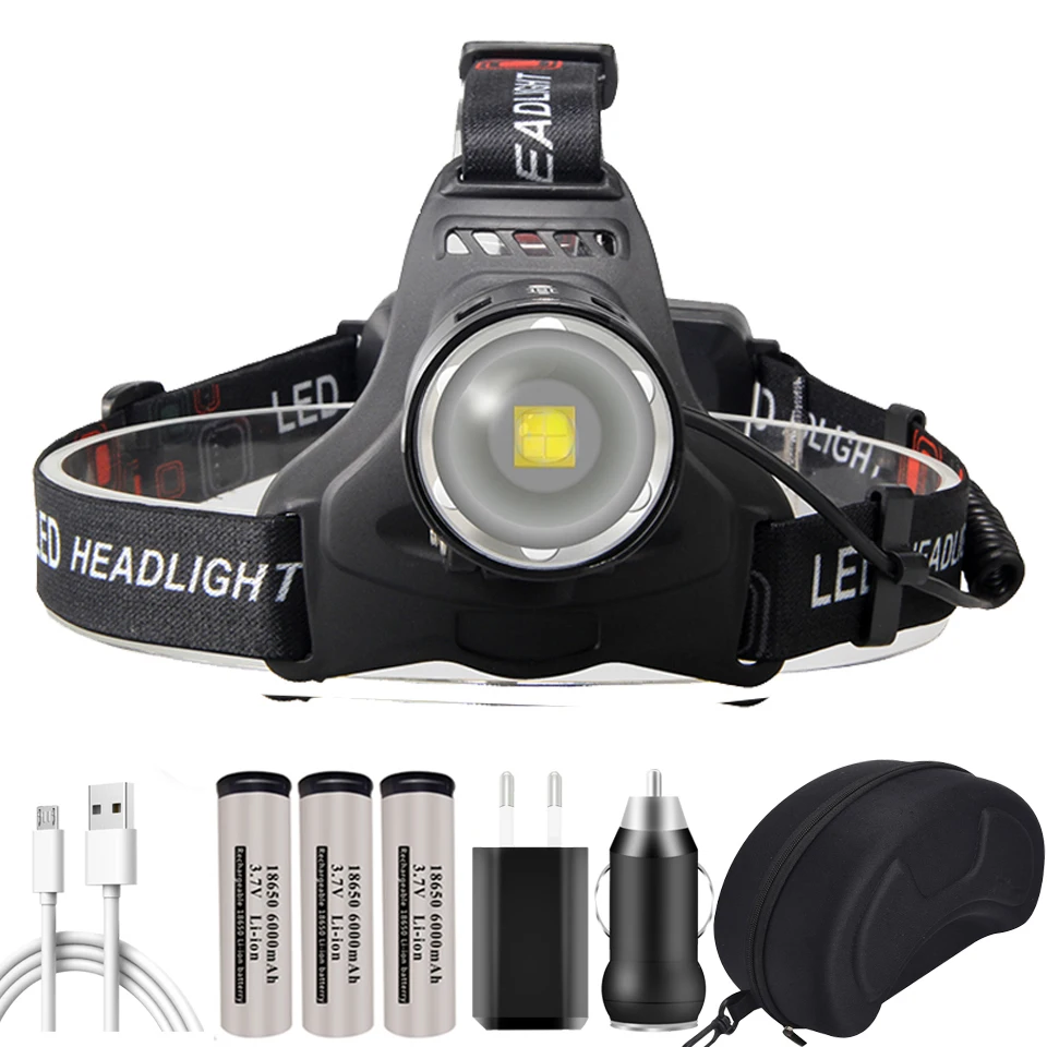 Billig XHP 90,2 4-core Led Leistungsstarke Scheinwerfer Zoombare Scheinwerfer Kopf Taschenlampe Lampe Taschenlampe 3PCS 18650 Batterie 5S-T35