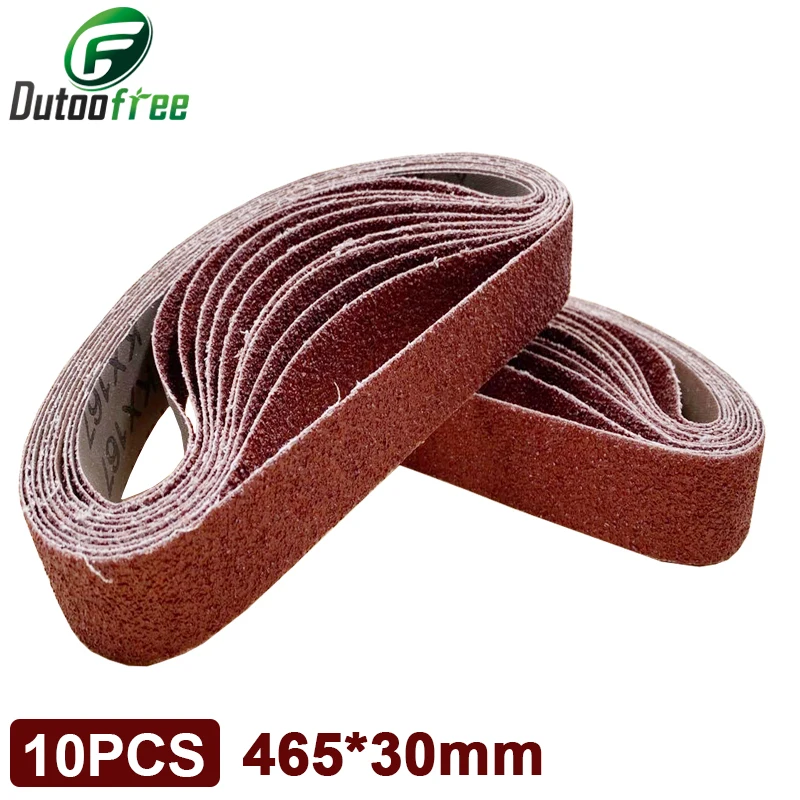 

10PCS/Set 465*30mm Sanding Belts 60-1000 Grits Wood Soft Metal Polishing Sandpaper Abrasive Bands For Belt Sander Abrasive Tool