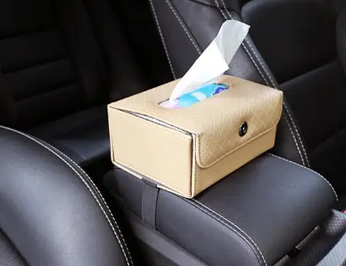 Leather Car Sun Visor Armrest Seat Back Tissue Box Auto Pumping Cassette Holder Removable Paper Napkin Organizer Fit For BMW | Автомобили