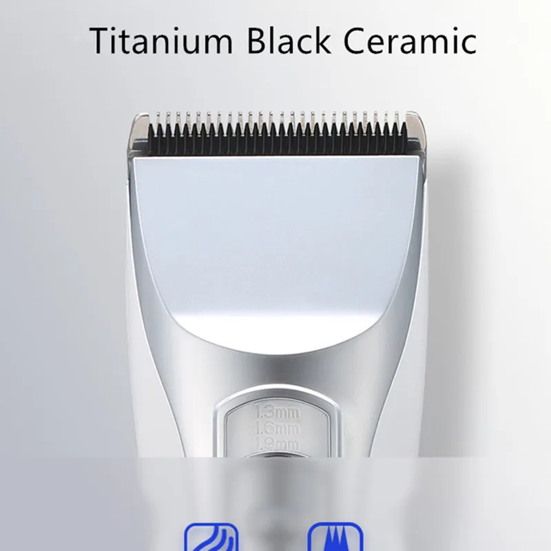 Professional Hair Clipper Titanium Plated Ceramics blade Rechargeable Trimmer Lithium Battery  Hair Cutter Machine For Men enlarge