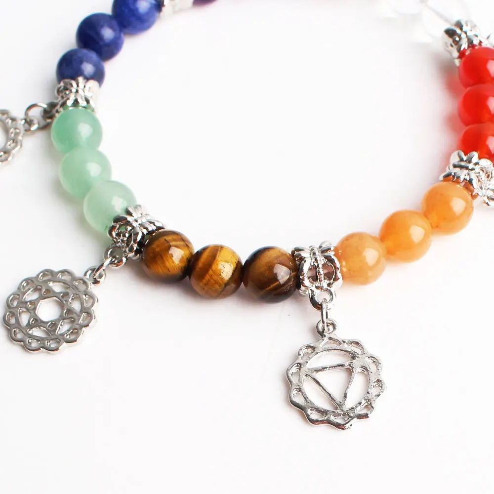 7 Чакр браслет рейки Будда молитва камень Йога чакра Прямая поставка исцеляющий