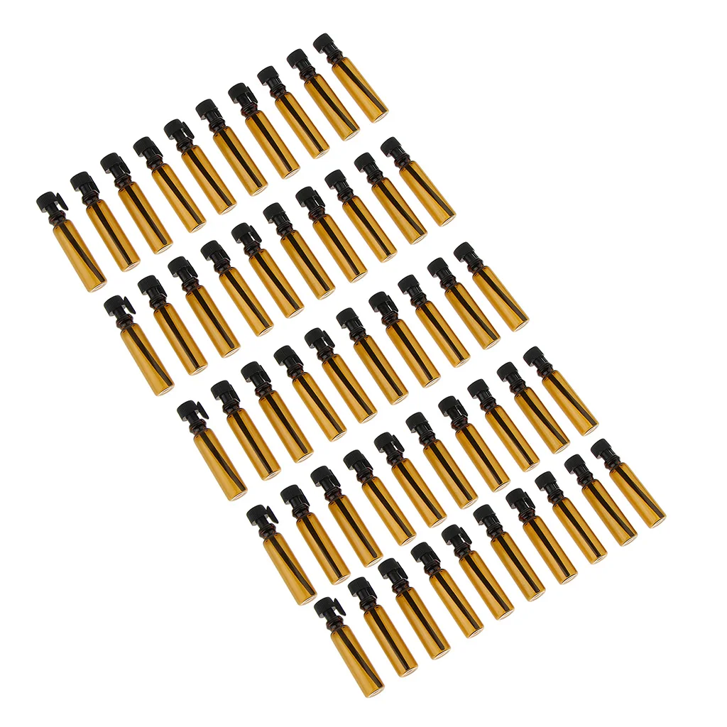 

Set of 50 Dropper Bottles for Essential Oils, Perfect for Traveling or Sampling, Conveniently Fits in Your Purse