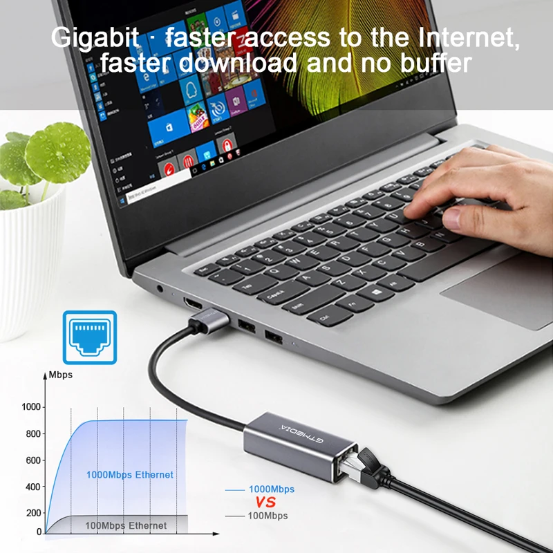 GTMEDIA usb хаб Ethernet адаптер USB 3 0 до 10/100/1000M LAN Сетевой совместим для MacBook поверхности