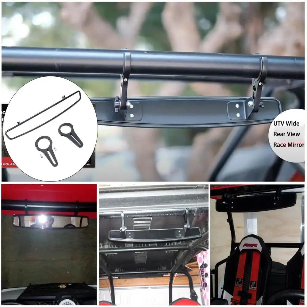 

Rear View Race Mirror Convex Mirror With 1.75inch-2inch Clamp For Atv Utv