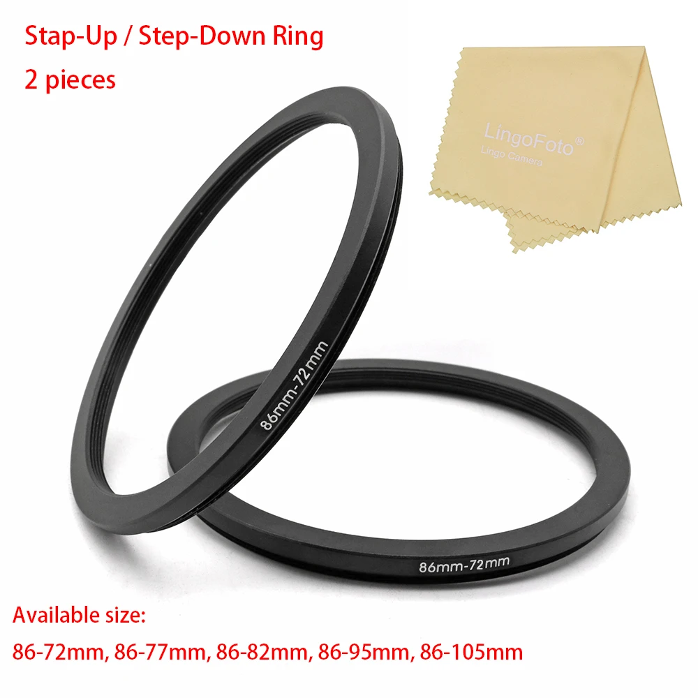 Переходное кольцо для фильтра с тканью чистки объектива 86 72 мм 77 82 2 шт. 95 105