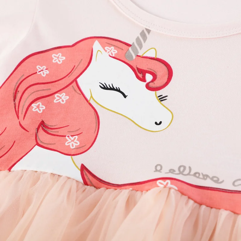 Детское хлопковое платье с длинным рукавом единорогом | Детская одежда и обувь