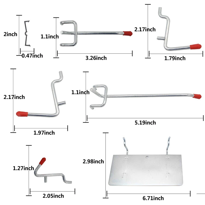 86 шт. крючки для доски органайзер ассортимент с металлическими крючками ящики и