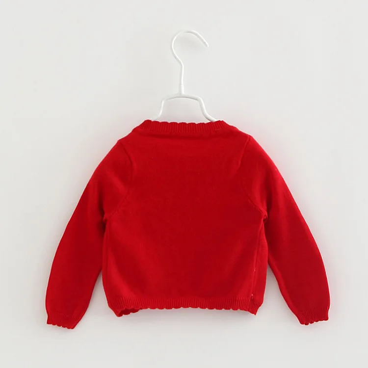 Красные куртки для маленьких девочек 100% хлопок белый Детский кардиган свитер на 1