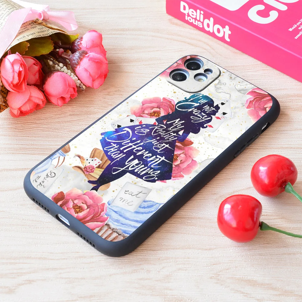 

For iPhone Alice I'm Not Crazy Print Soft Matt Apple Case