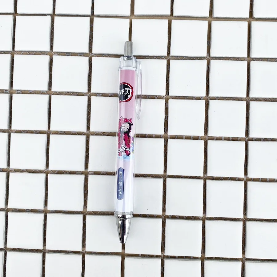 Anime Demon Slayer Kimetsu No Yaiba Ballpens Plastic Cosplay Pens Black Ink Pen For Office School Writing Supplies Stationery