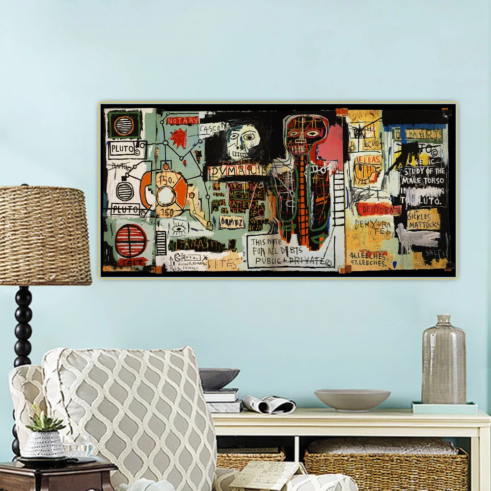 

Holover Jean Michel Basquiat"Notary"Abstract Graffiti Canvas Oil Painting Poster Wall Art Aesthetic Home Interior Decoration