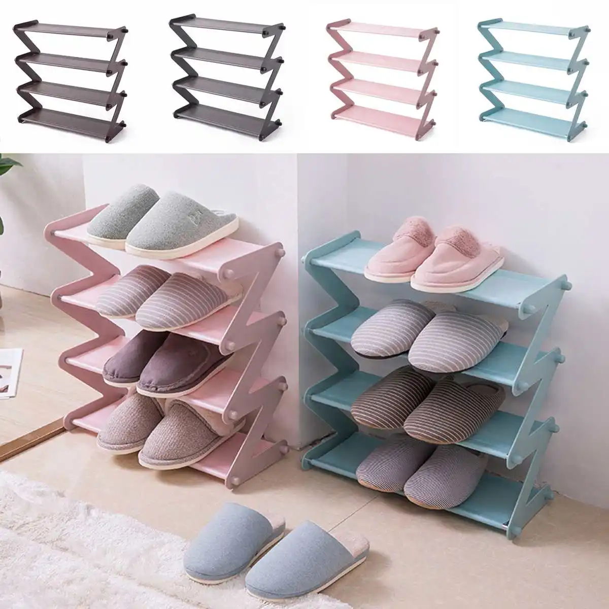 

Stainless Steel Assembly Shoe Rack Non-woven Shoe Rack Save Space Slippers Simple Multi-layer Shoes Storage Rack Home Dormitory