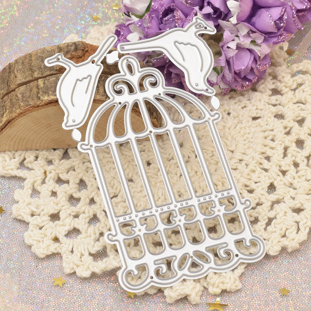 Птицы в клетке металлические Вырубные штампы для скрапбукинга карты Альбом фон