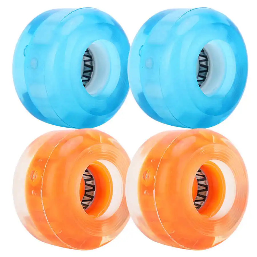 4pcs Skateboard Wheels High Elastic PU Flashing Wheel 52mm Professional Anti-Skid No Noise | Спорт и развлечения