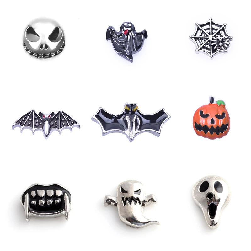 20 шт./лот Хэллоуин призрак тыква летучая мышь паук сетка Череп сплав Плавающие