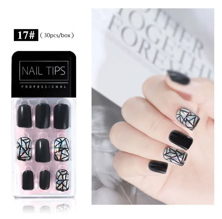 Накладные ногти с клеем женские Украшения для дизайна ногтей 30 шт. накладные в