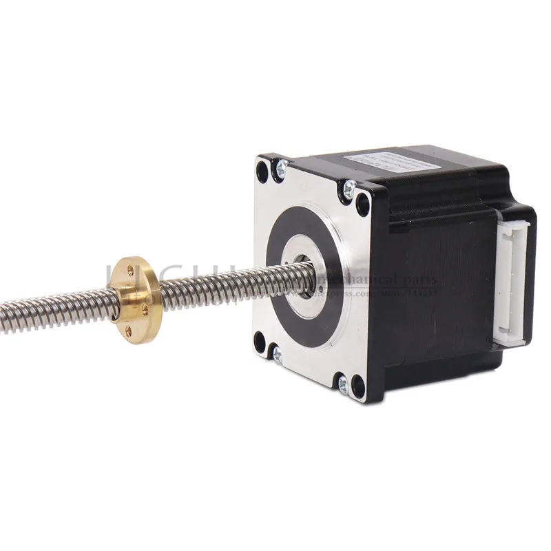 100 шт. 23HS5628s с 4мя фазами, Nema 23 шагового двигателя 57 двигатель T8 винт линейный круглый вал закаленный для 3D принтер Z двигатель с трапециевидной Srew