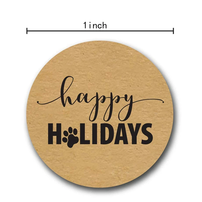 500 шт. 1 дюйм. Наклейка на праздники с принтом лап и рождественских наклеек