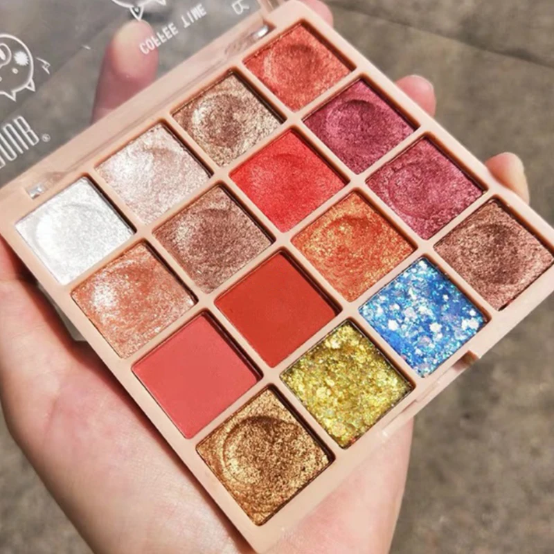 Палитра теней для макияжа с защитой от пятен блестящая матовая палитра век 16