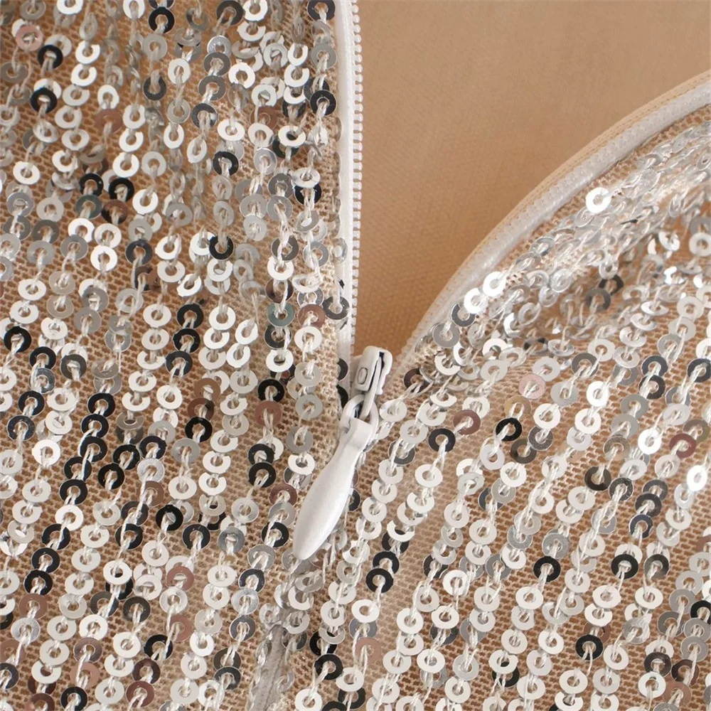 Женская вечерняя юбка с блестками модная длинная для встреч весна 2020|Женские