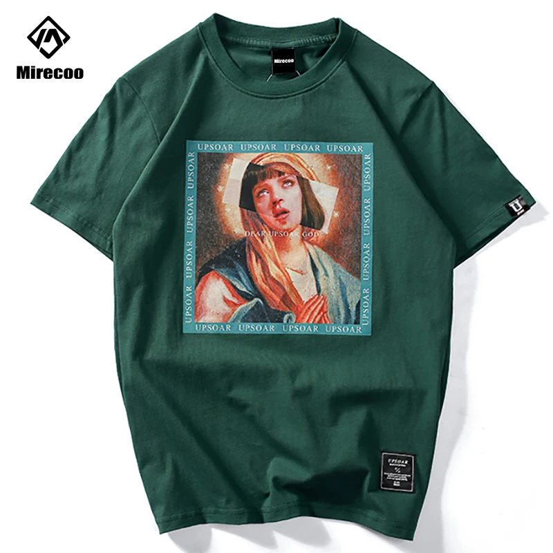 Футболка мужская с забавным принтом Девы Марии в стиле хип-хоп футболка коротким