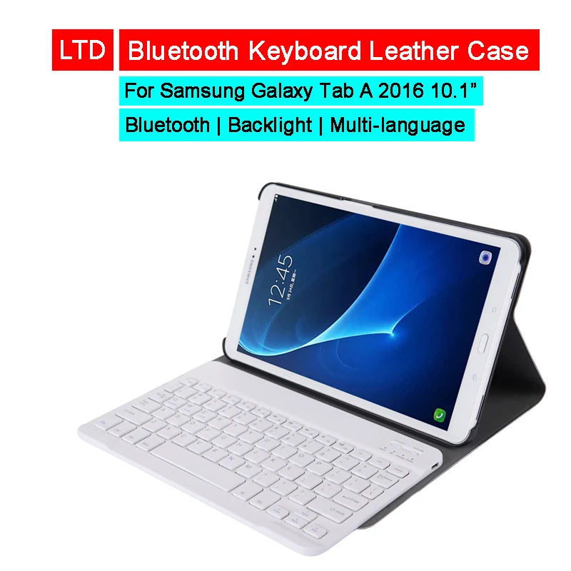 Bluetooth Keyboard Case For Samsung Galaxy Tab A 2016 10.1 T580 T585 Tablet Russian Arabic Hebrew Spanish French | Мобильные