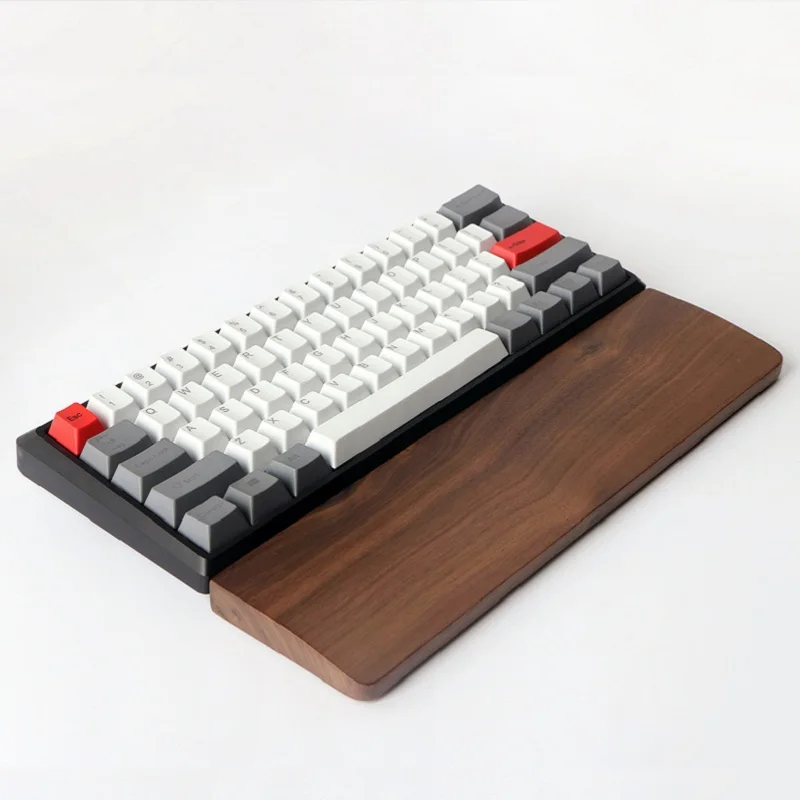 one hand oak walnut wooden keyboard wrist rest for gk61 keys 87 104 keys with anti slip mat pad for mechanical gaming keyboard free global shipping
