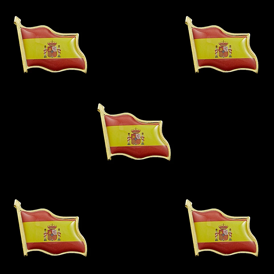 Значок на лацкан с флагом Испании 5 шт.|Булавки и значки| |