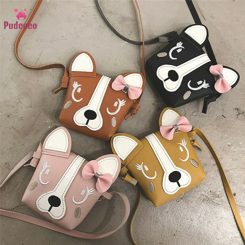 Новая детская сумка Pudcoco для девочек через плечо с бантом и собакой Детский