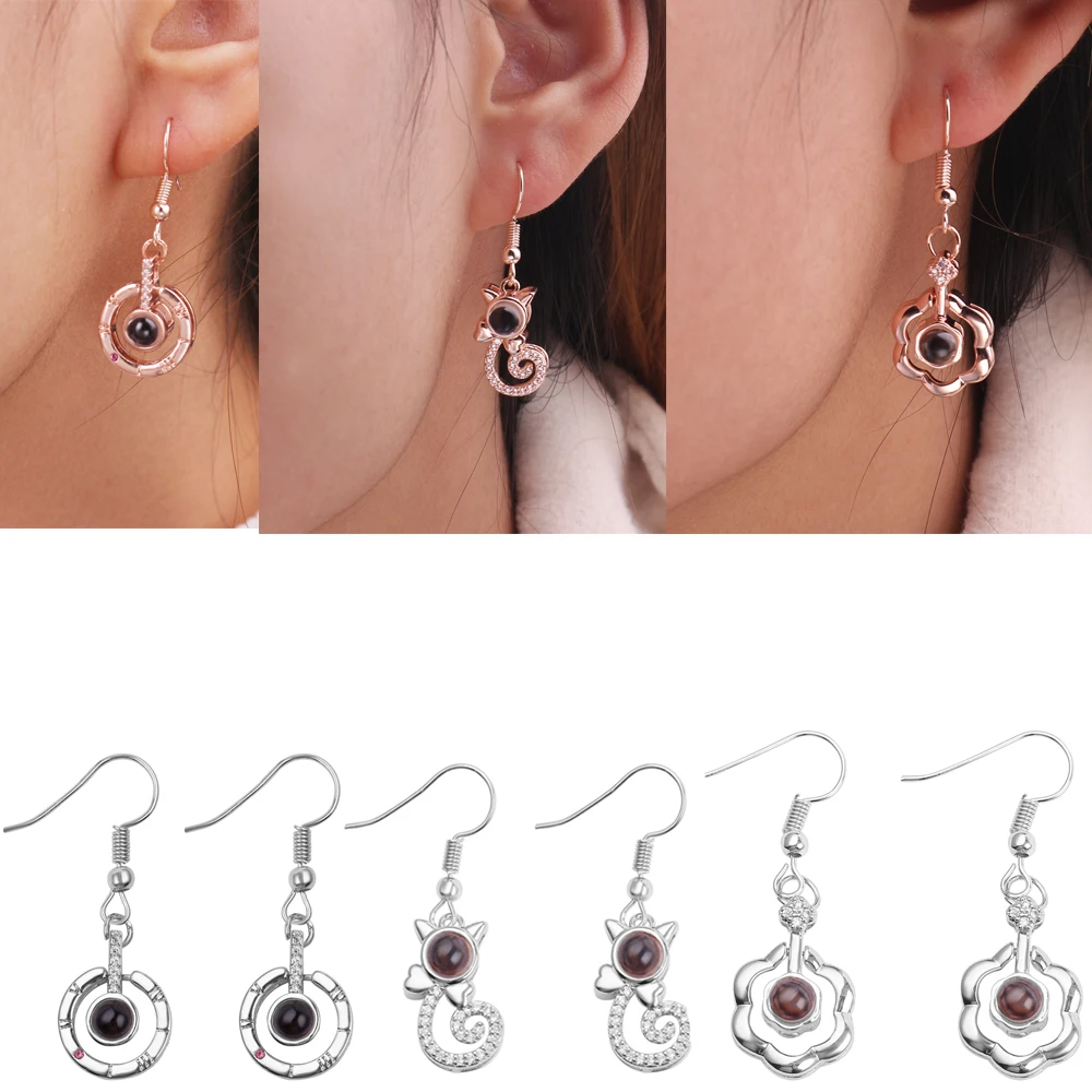 Я люблю тебя серьги 100 языков сердца &quotлюбовь&quot любовь памяти прожекторный