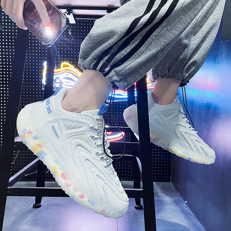Men Mesh Sneakers Breathable Comfortable Big Size High Quality Height Increase Men Sneakers Luxury Brand Tenis Masculino