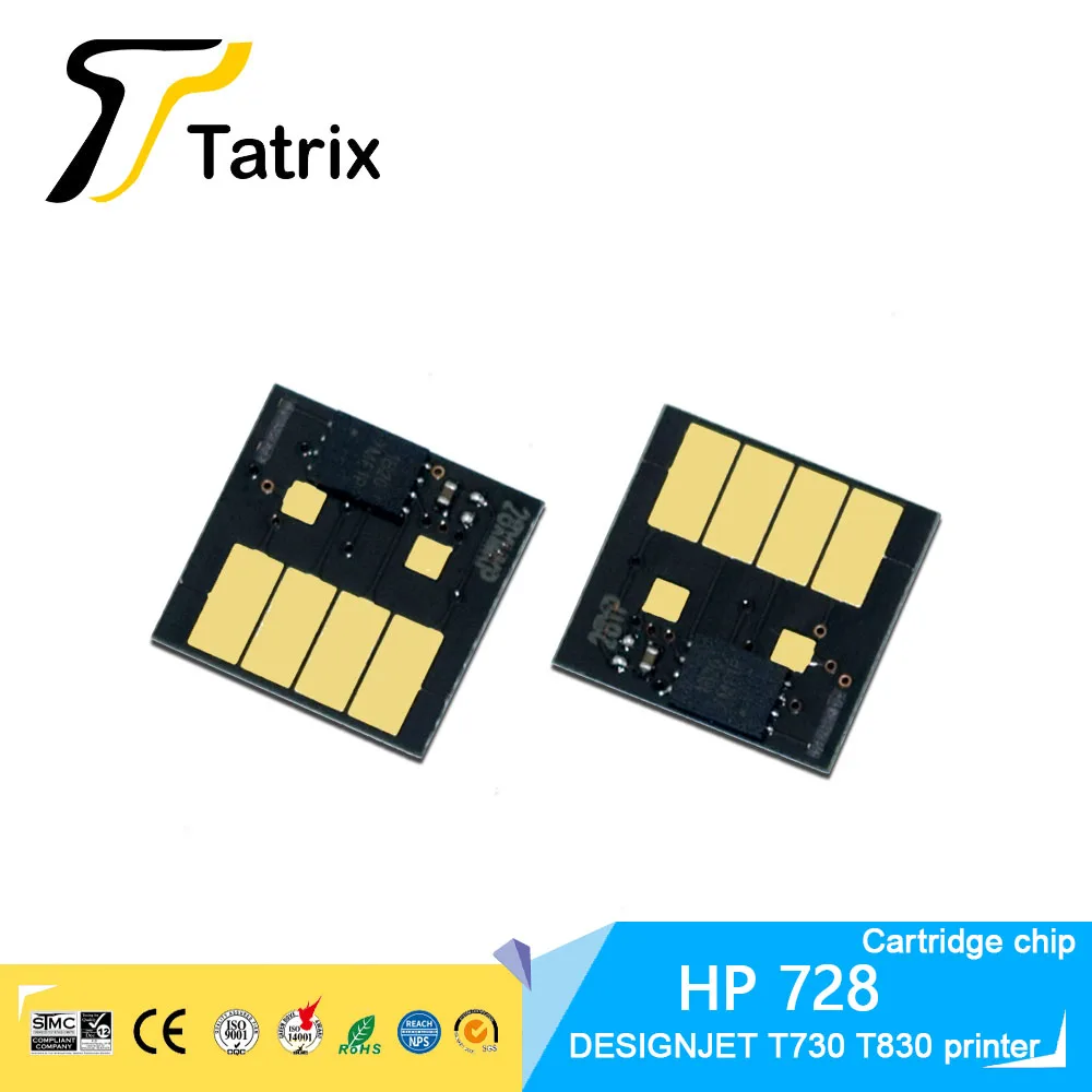 Титрица для HP728 чип картриджа F9J68A F9J67A F9J66A F9J65A F9K17A принтера HP DesignJet T730 T830