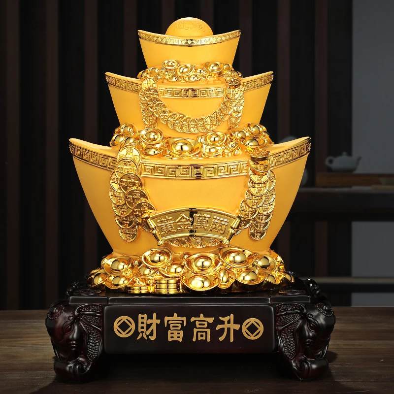 

Gold Ingot Decoration Lucky Cornucopia Coin Bank Home Living Room Wine Cabinet Decoration Opening Gift