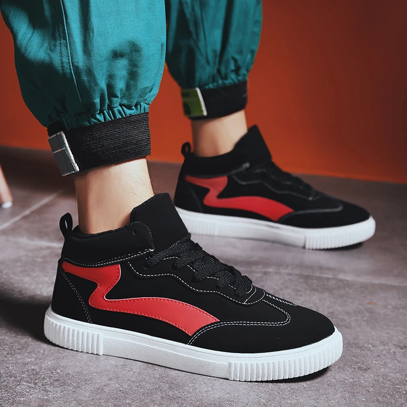 

Autumn High Quality Shoes Men New Fashion trend High Top Canvas Casual shoes Men Lightweight Sneakers Male Flat Outdoor Shoes