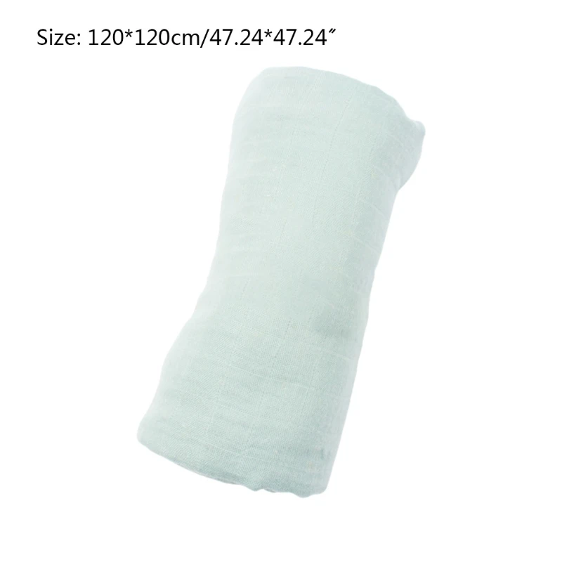 

120x120cm Baby Muslin Bamboo Fiber Receiving Blanket Infant Swaddling Wrap Towel H055