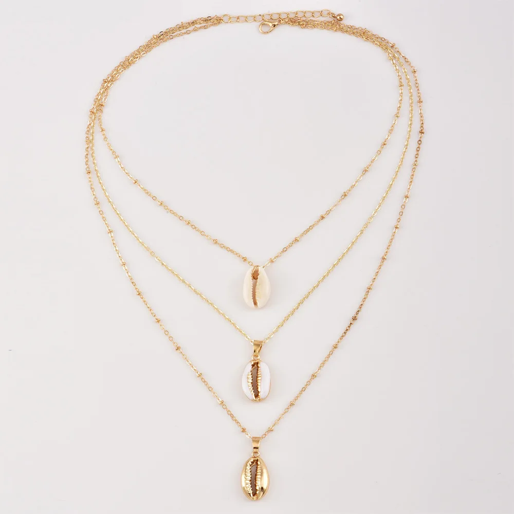 Ожерелье с подвеской Conchas Pingentes многослойное ожерелье длинной цепочкой для