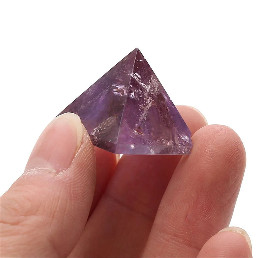 

Pyramid Amethyst Crystal Sphere With Amethyst Natural Cristal Stone Desk Decor