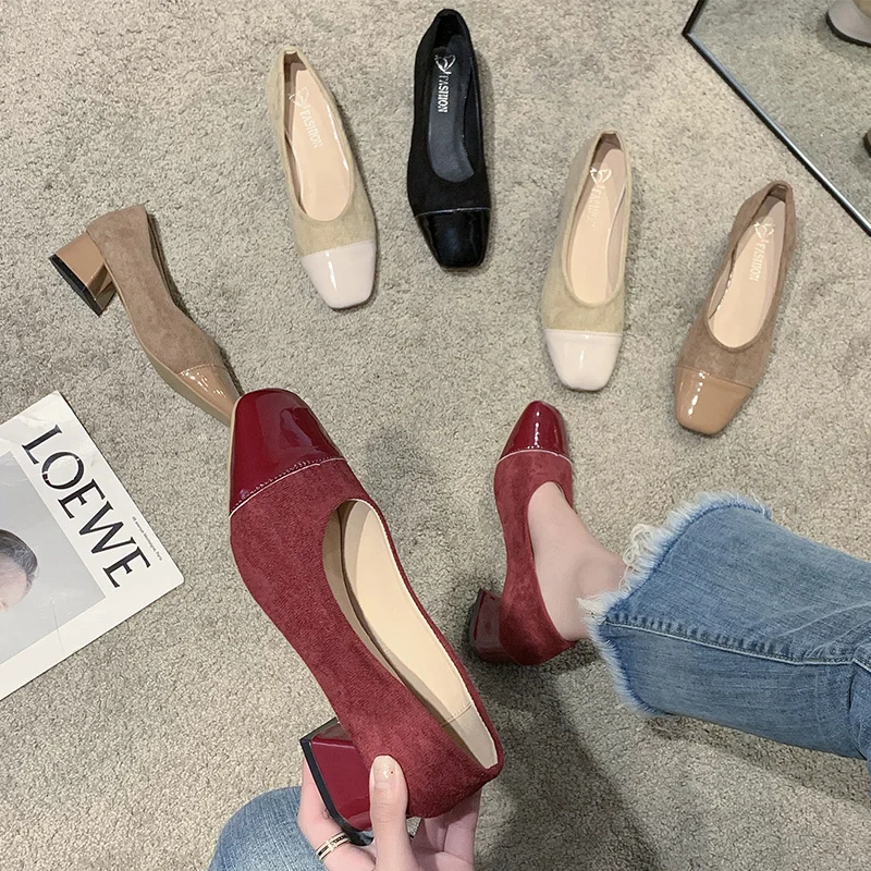 

Thick heel single shoes women 2020 spring and autumn new fashion wild Mary Jane square head one pedal tide women's shoes Z685