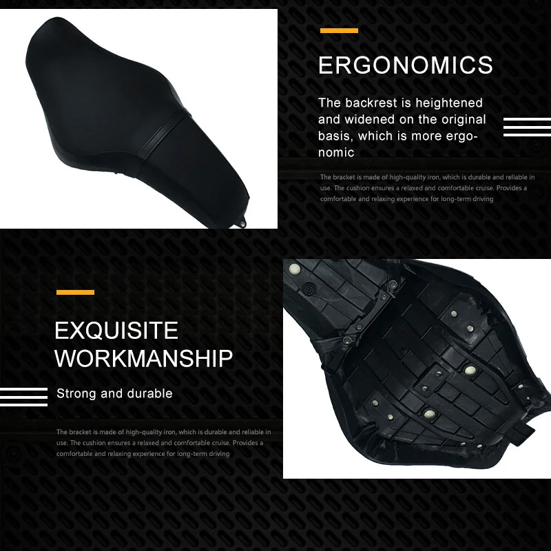 Мотоциклетное сиденье водителя и пассажира Высококачественная кожаная губка