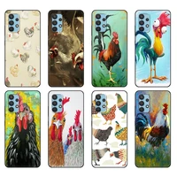 black tpu case for samsung galaxy a32 a42 a52 a72 4g 5g s21 plus ultra back cover chicken big rooster hybrid